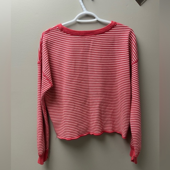 Abercrombie & Fitch Pink & White Striped Sweater - Picture 3 of 5